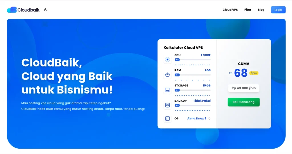 Order VPS di CloudBaik