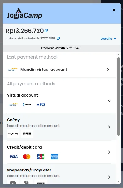 Order VPS di CloudBaik